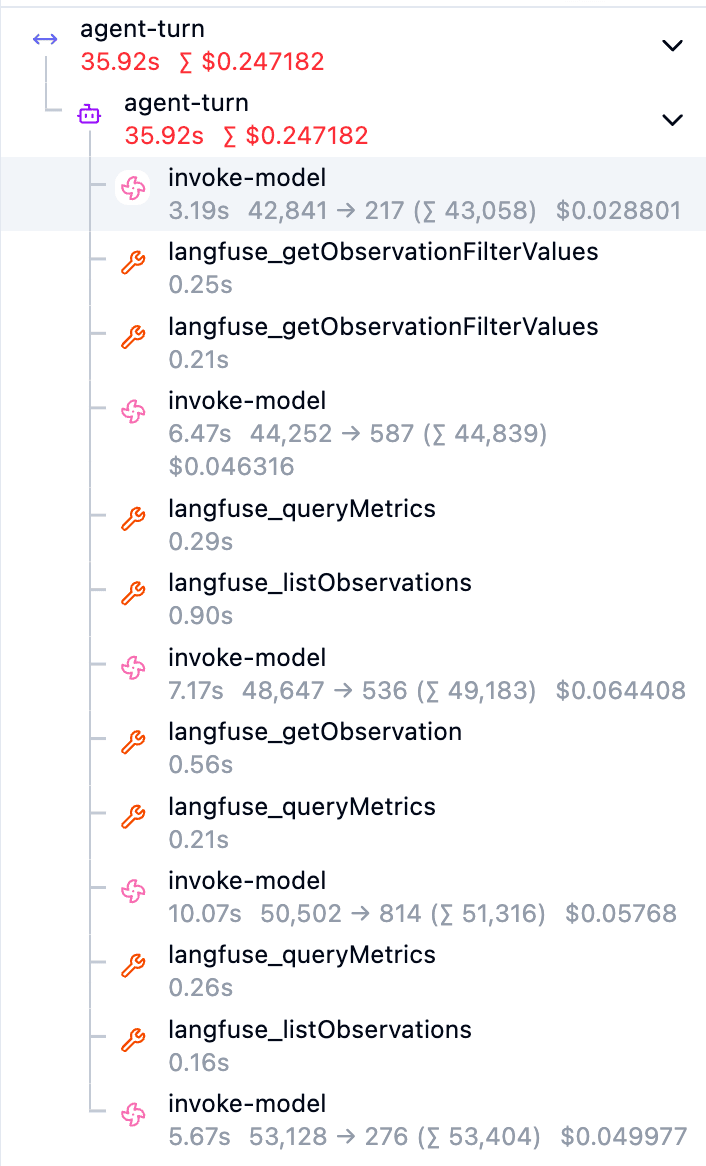 Agent loop with interleaved generations